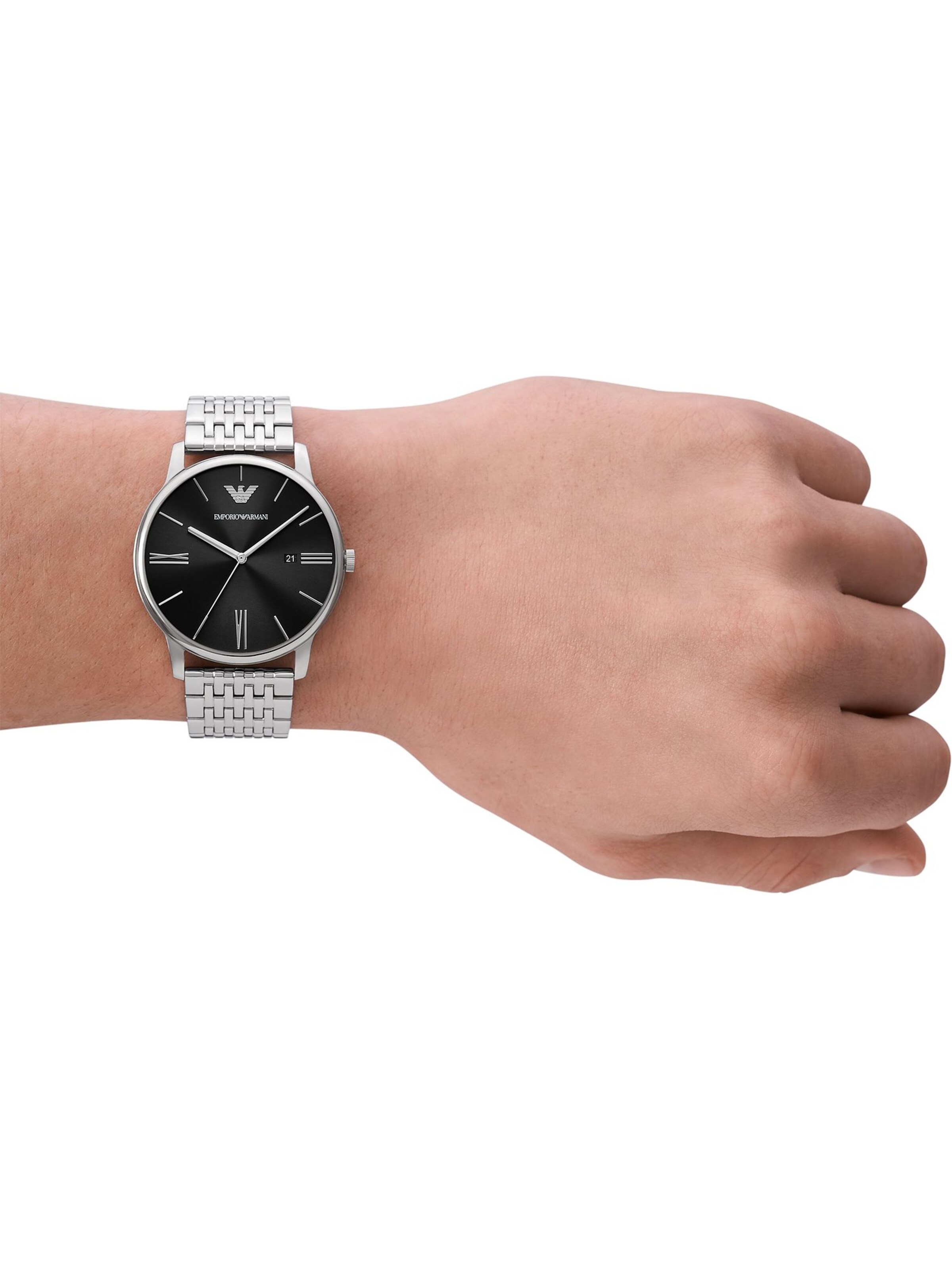 Emporio Armani Uhr in Silber: Vorderseite