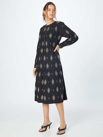 Flowers for Friends Shirt Dress in Black: front