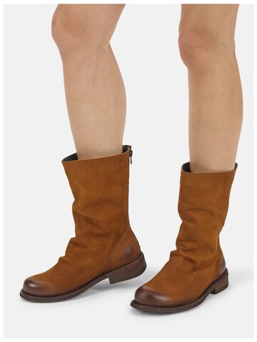Felmini Wide Fit Ankle Boots in Brown: front