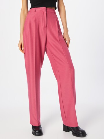 Trendyol tavaline Voltidega püksid, värv roosa: eest vaates