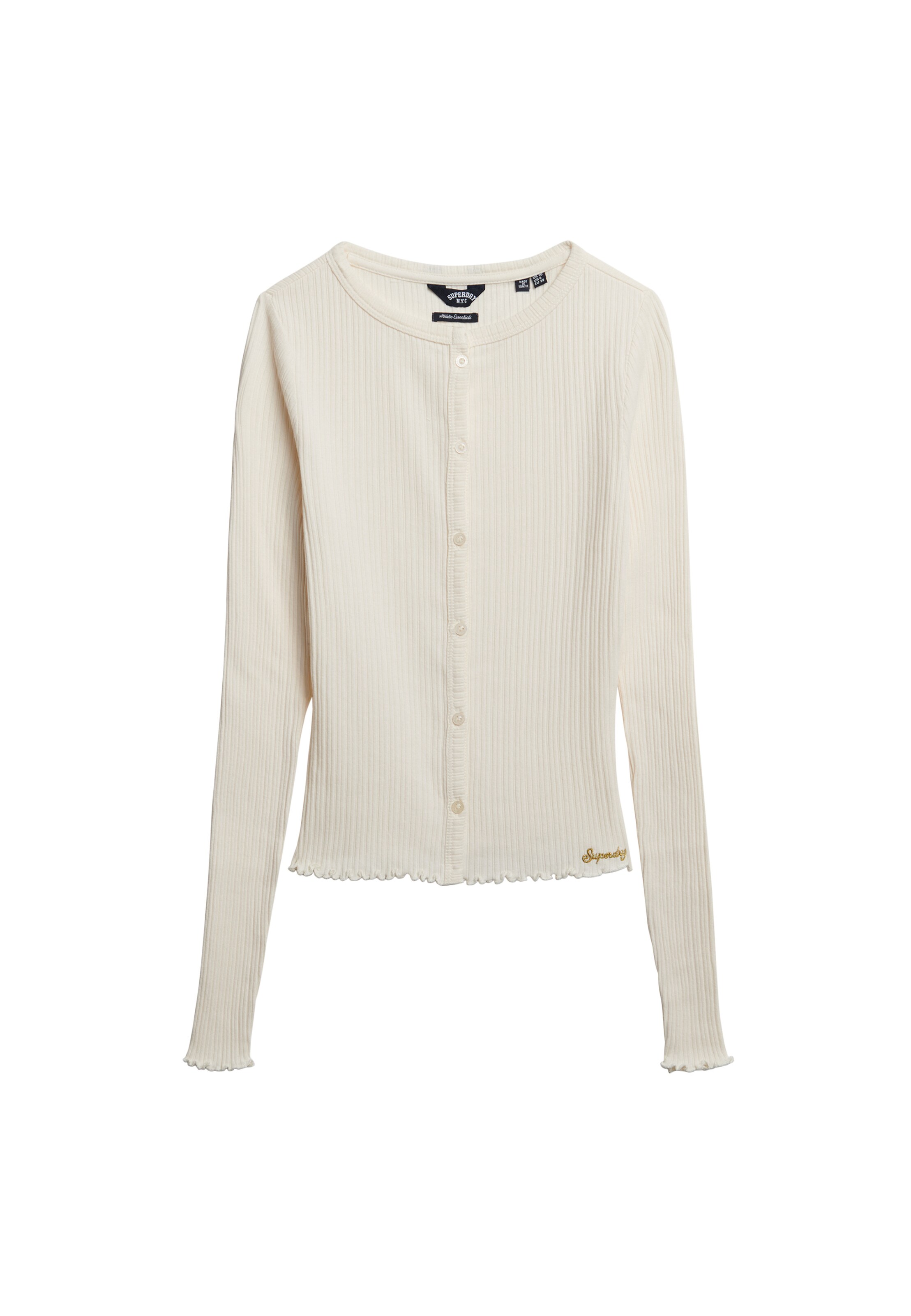 Superdry & Co Gebreid vest in Wit: voorkant