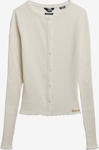 Superdry Gebreid vest in Wit: voorkant