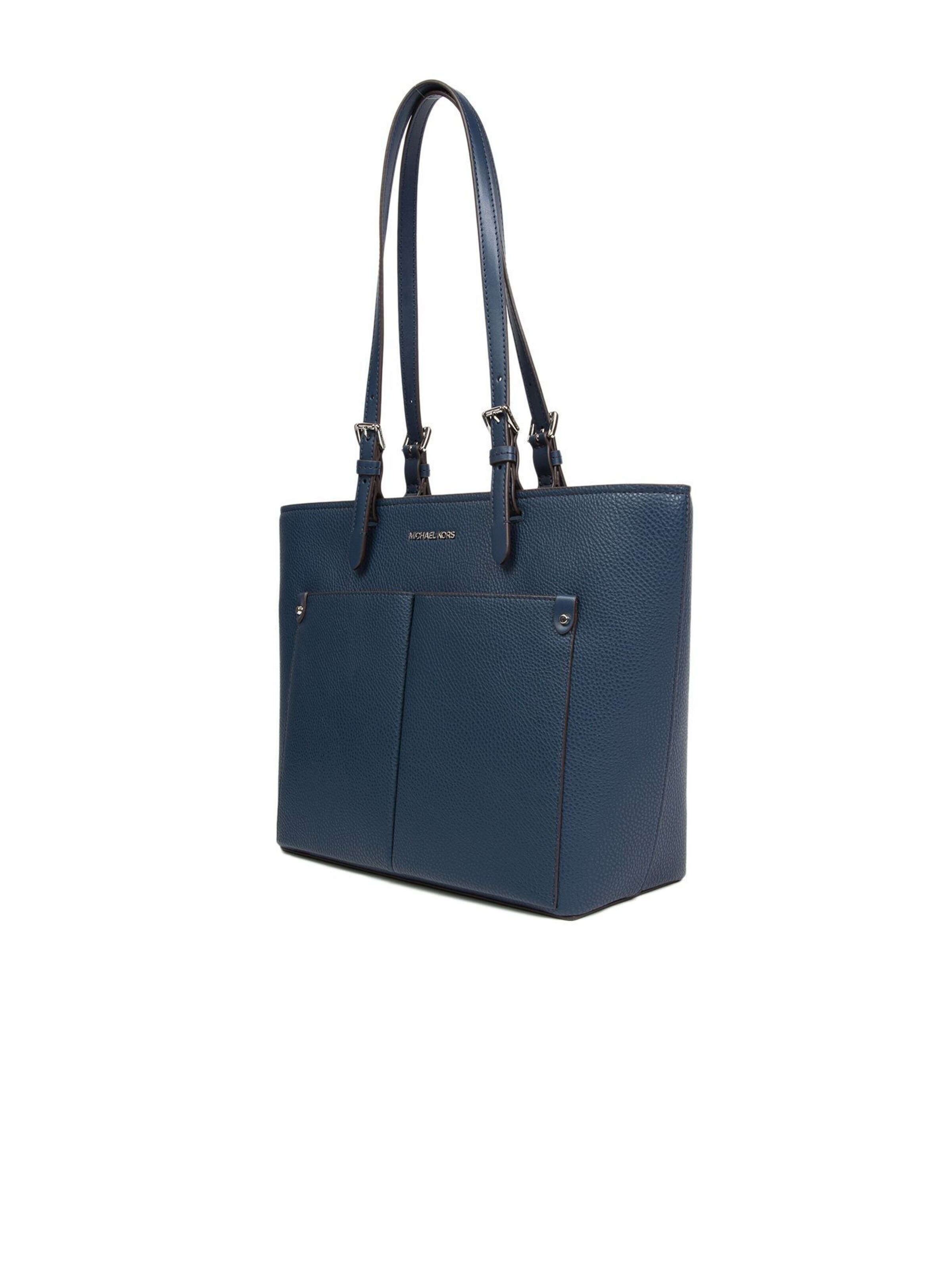 Michael Kors - Bolso de mano 'Jet Set Travel Medium Dbl Pocket Tote Non-Leather Vegan Material' en azul