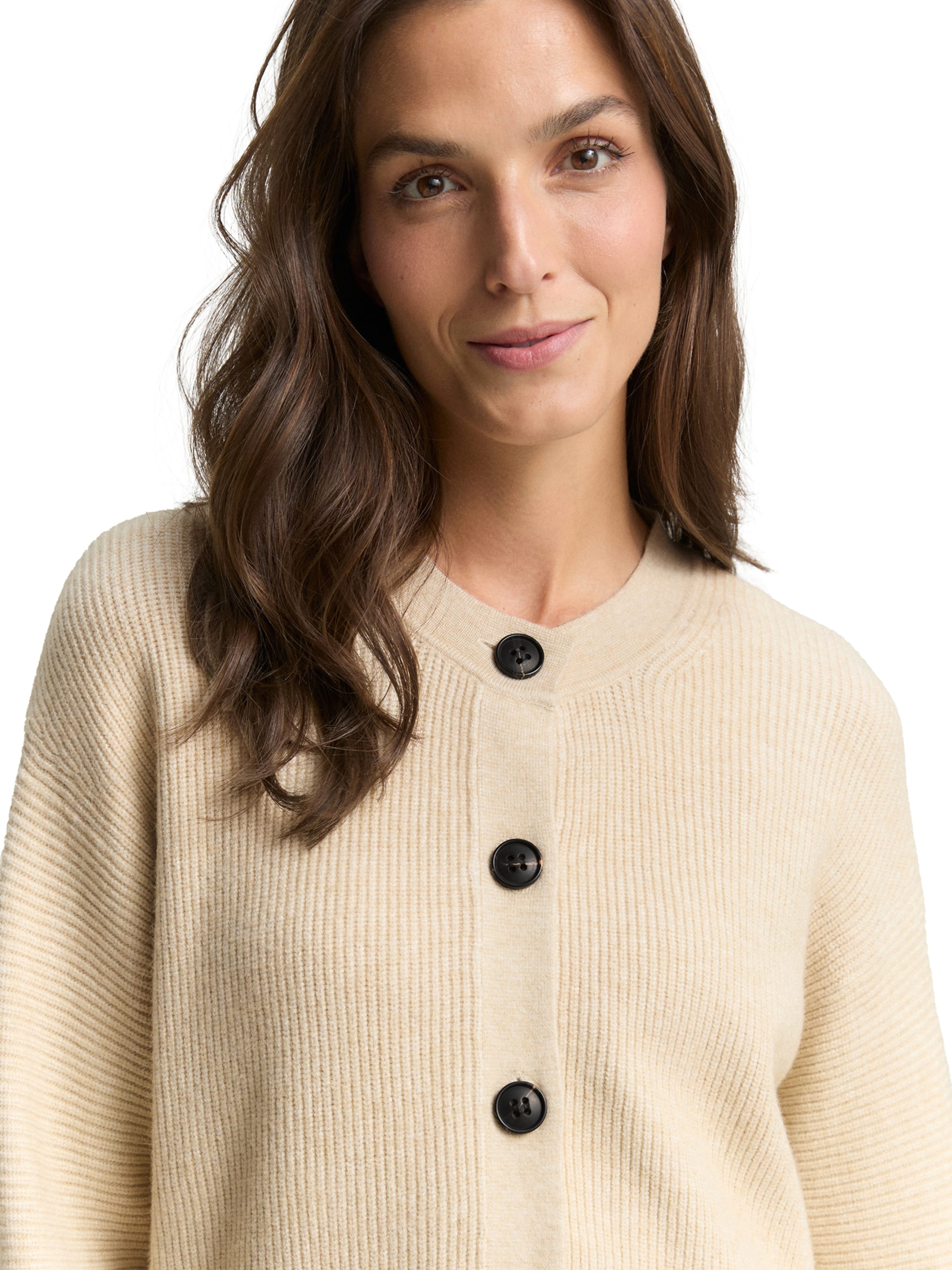 TOM TAILOR Strickjacke in Beige