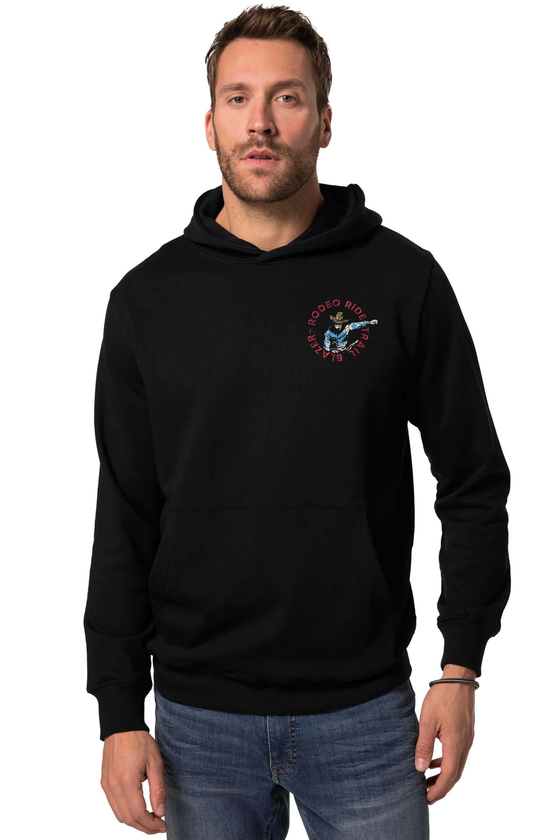 Sweat-shirt JP1880 en noir : devant