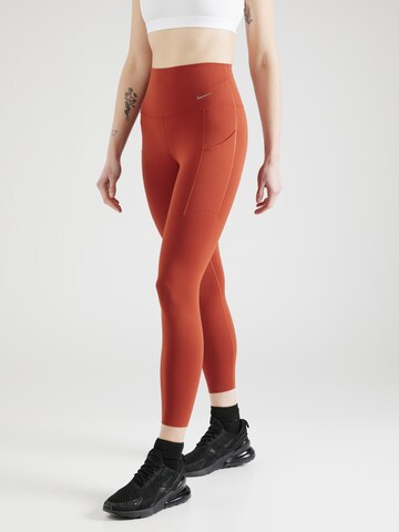 NIKE Skinny Sportovní kalhoty 'UNIVERSA' – oranžová: přední strana