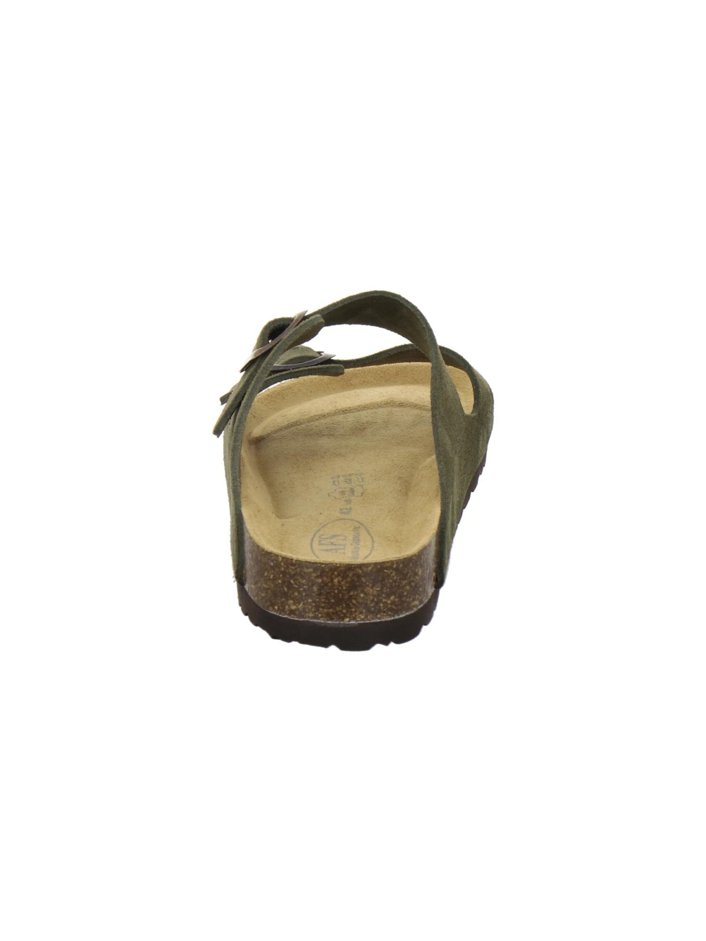 Mule 'Pantoletten Herren Zweischnaller moos Veloursleder' AFS-Schuhe en vert