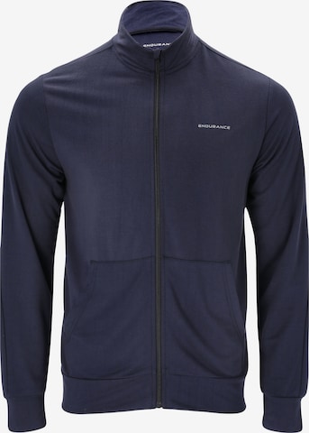 ENDURANCE Athletic Zip-Up Hoodie 'Loweer' in Blue: front