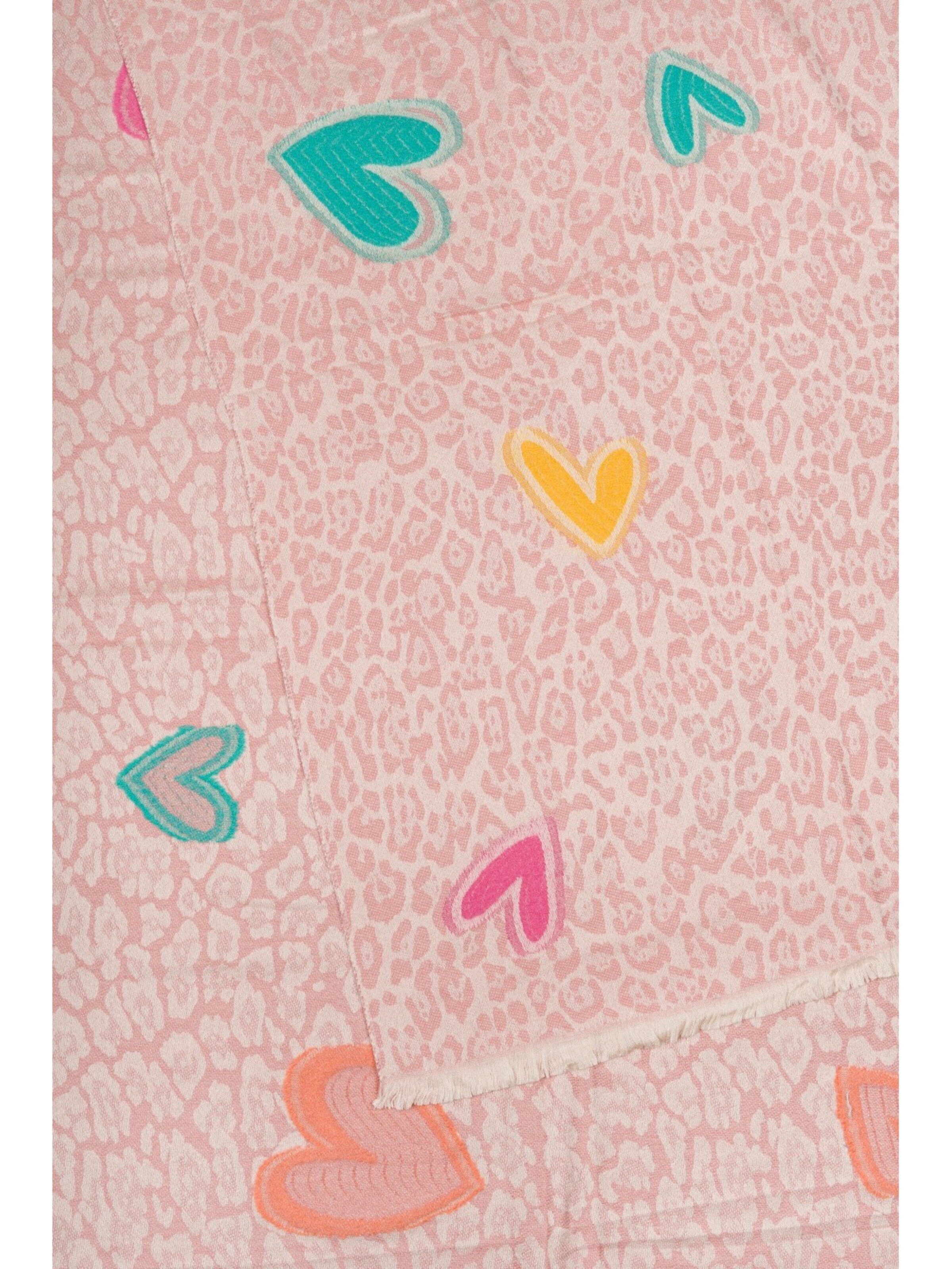 styleBREAKER Schal 'Schal mit Leoparden Herz Muster'‌‌‌‌‌‌‌ in Pink