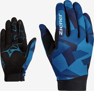 ZIENER Athletic Gloves 'CNUT TOUCH LONG' in Blue: front