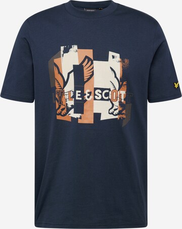 Lyle & Scott T-shirt 'Varsity' i blå: framsida