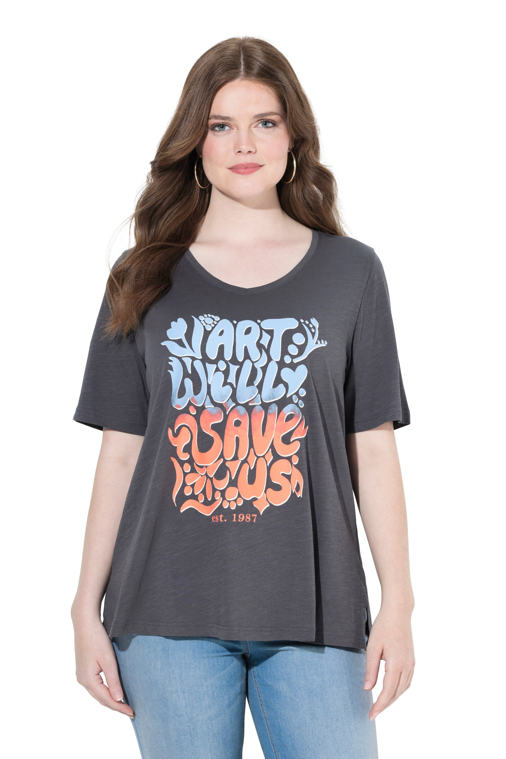 Ulla Popken Shirt in Grey: front