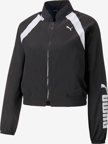 PUMA - Chaqueta de chándal en negro: frente