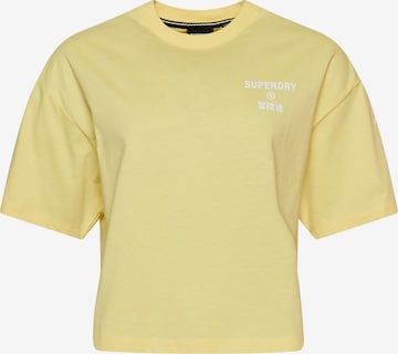 Superdry - Camiseta funcional 'Code Core Sport' en amarillo: frente