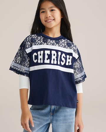 Tricou de la WE Fashion pe albastru: față