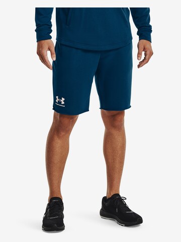 regular Pantaloni sportivi 'Rival Terry' di UNDER ARMOUR in blu: frontale