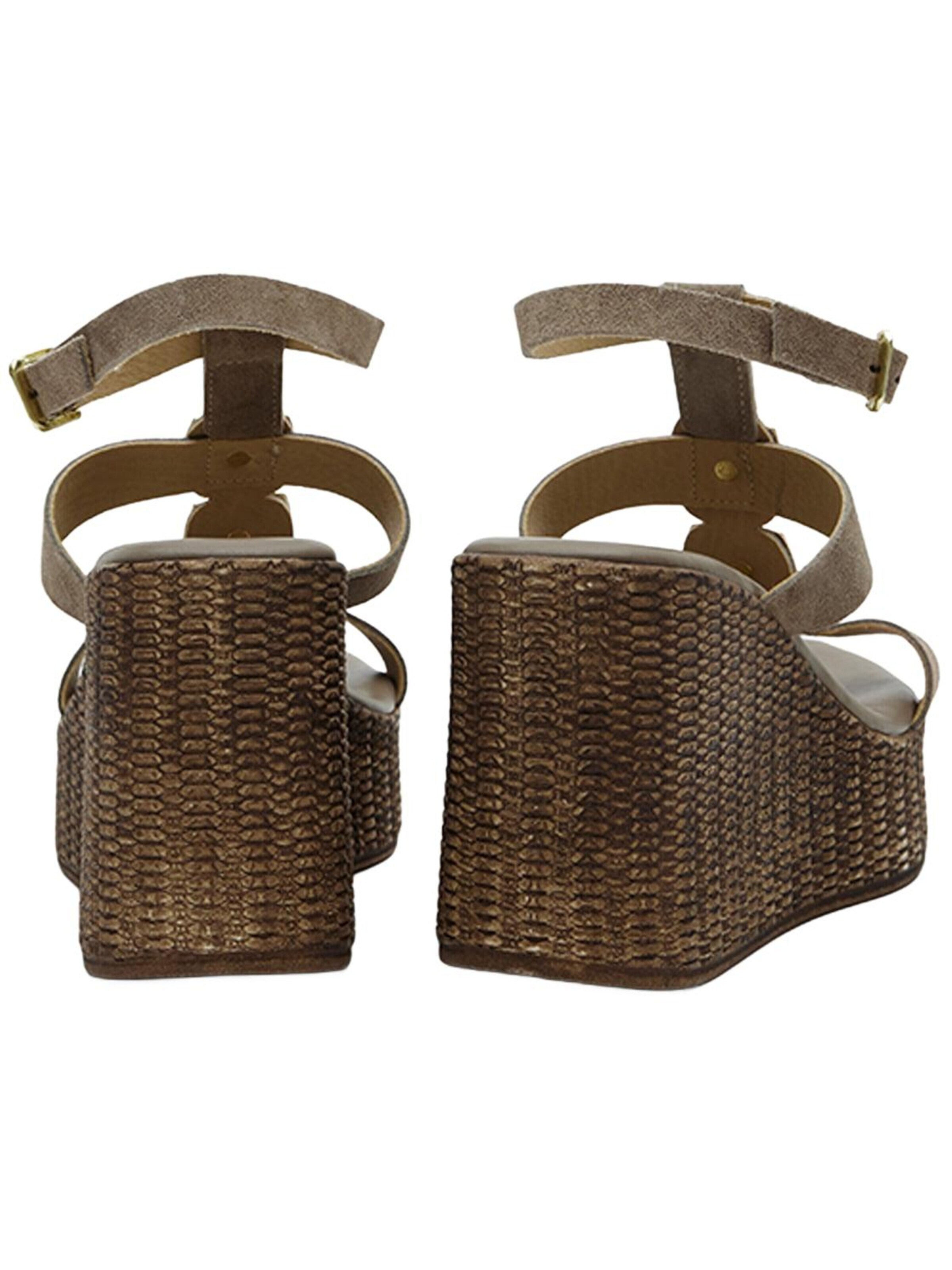 Desa Sandalen met riem 'Keilsandalen' in Beige