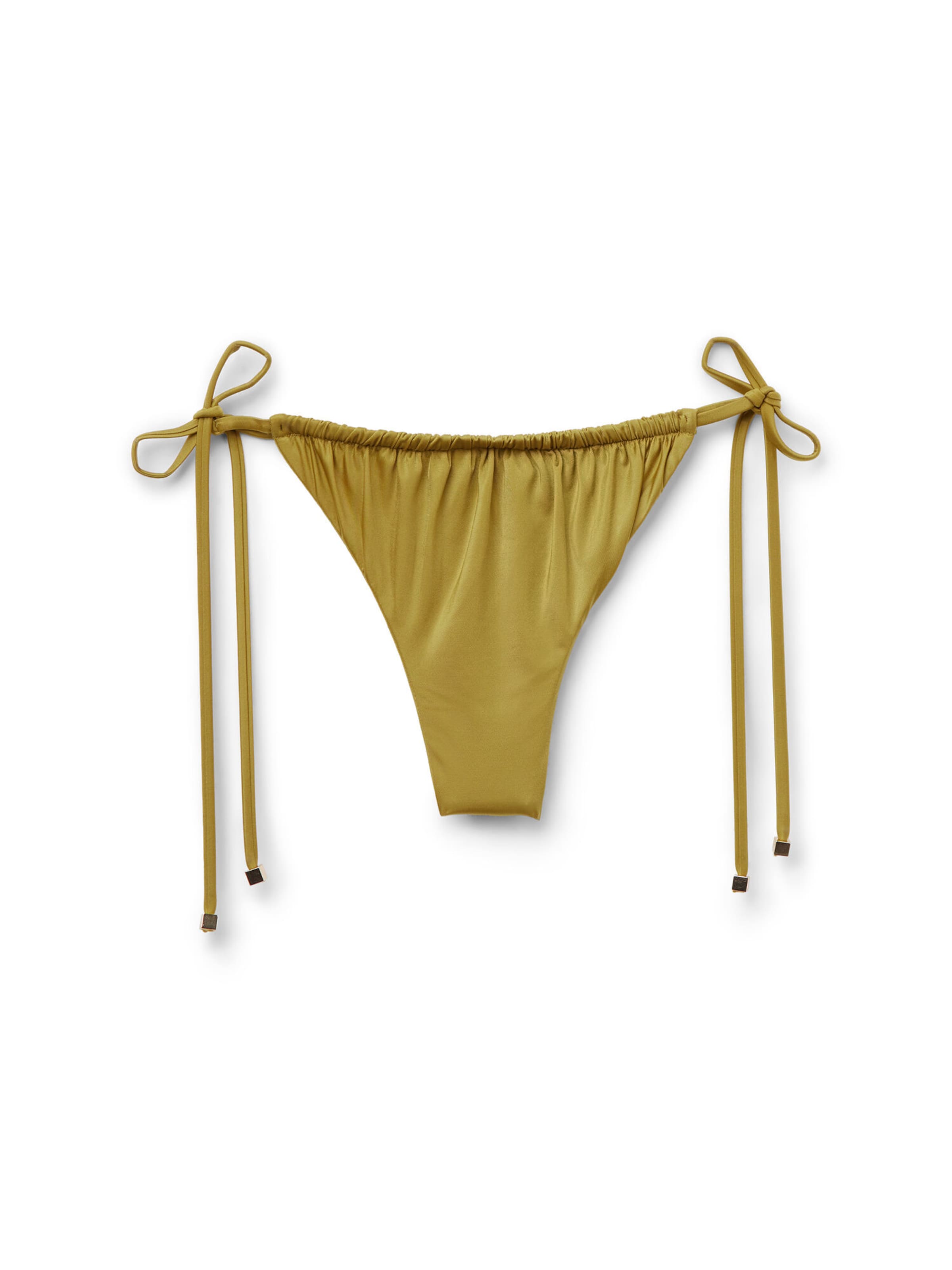 CALZEDONIA Bikini Bottoms 'Shiny' in Green: front