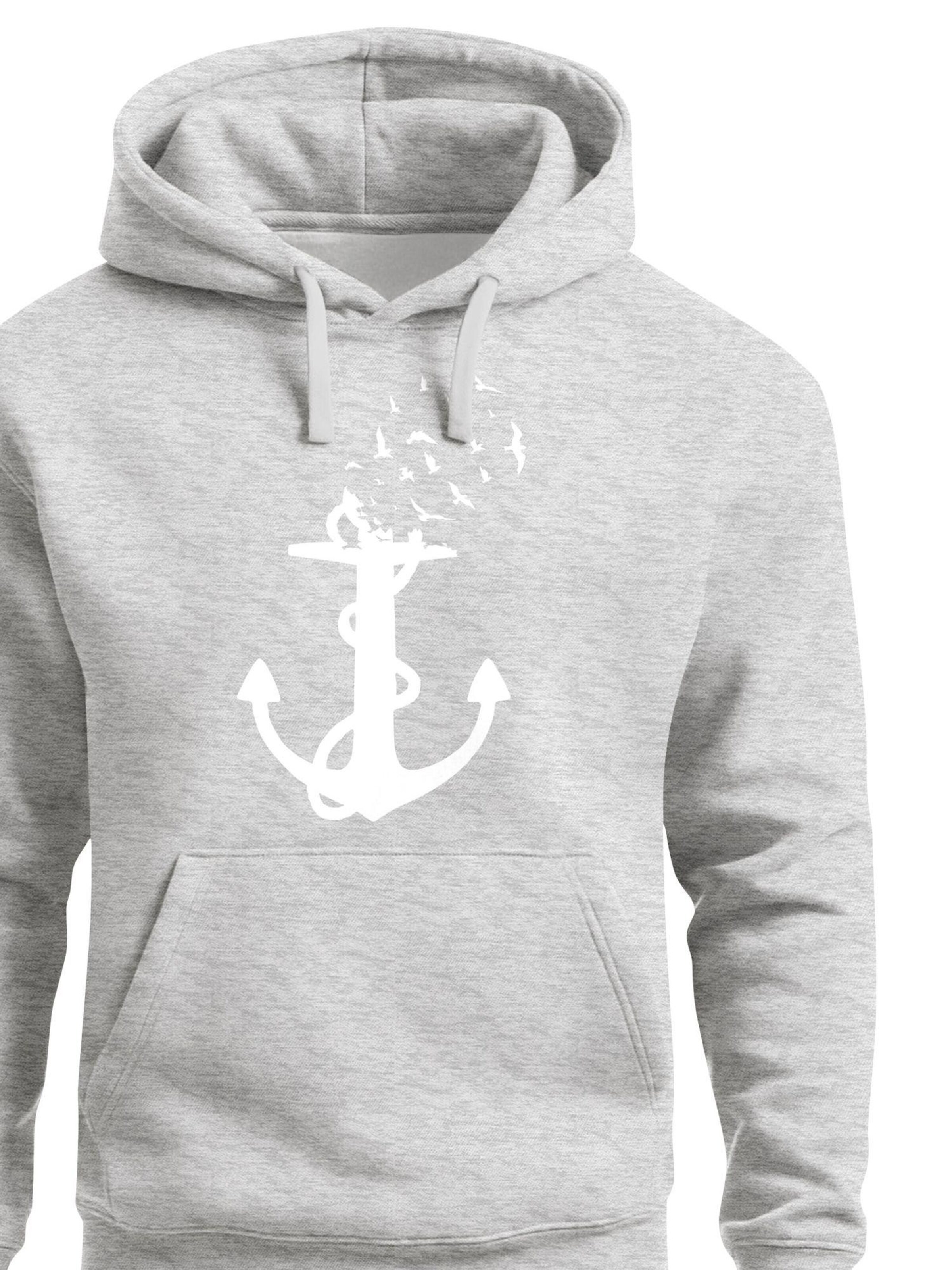 Neverless Sweatshirt 'Anker Vögel' in Grey