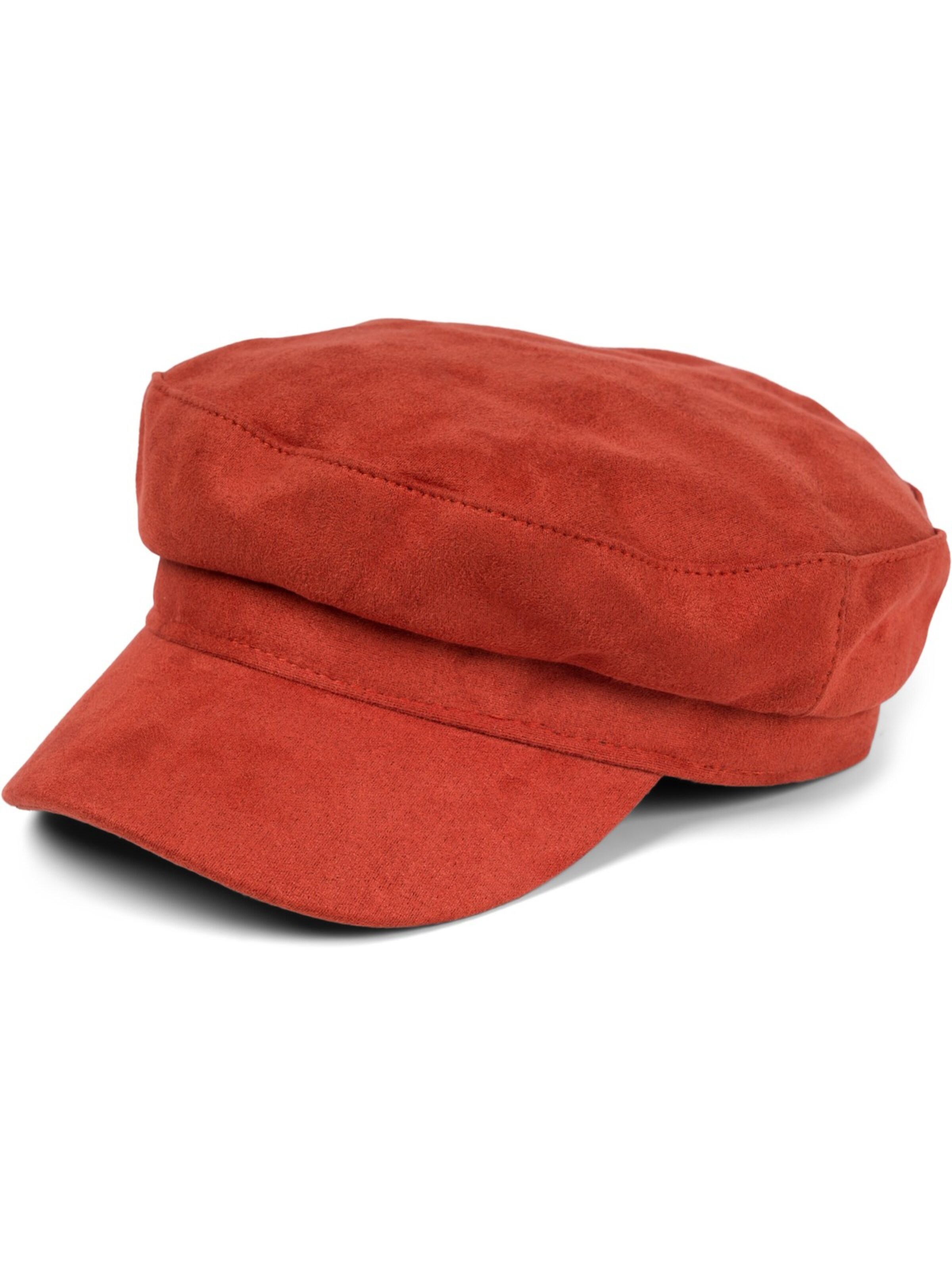 styleBREAKER Beanie 'Ballonmütze Einfarbig Veloursleder Optik' in Brown: front