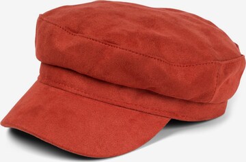 styleBREAKER Beanie 'Ballonmütze Einfarbig Veloursleder Optik' in Brown: front