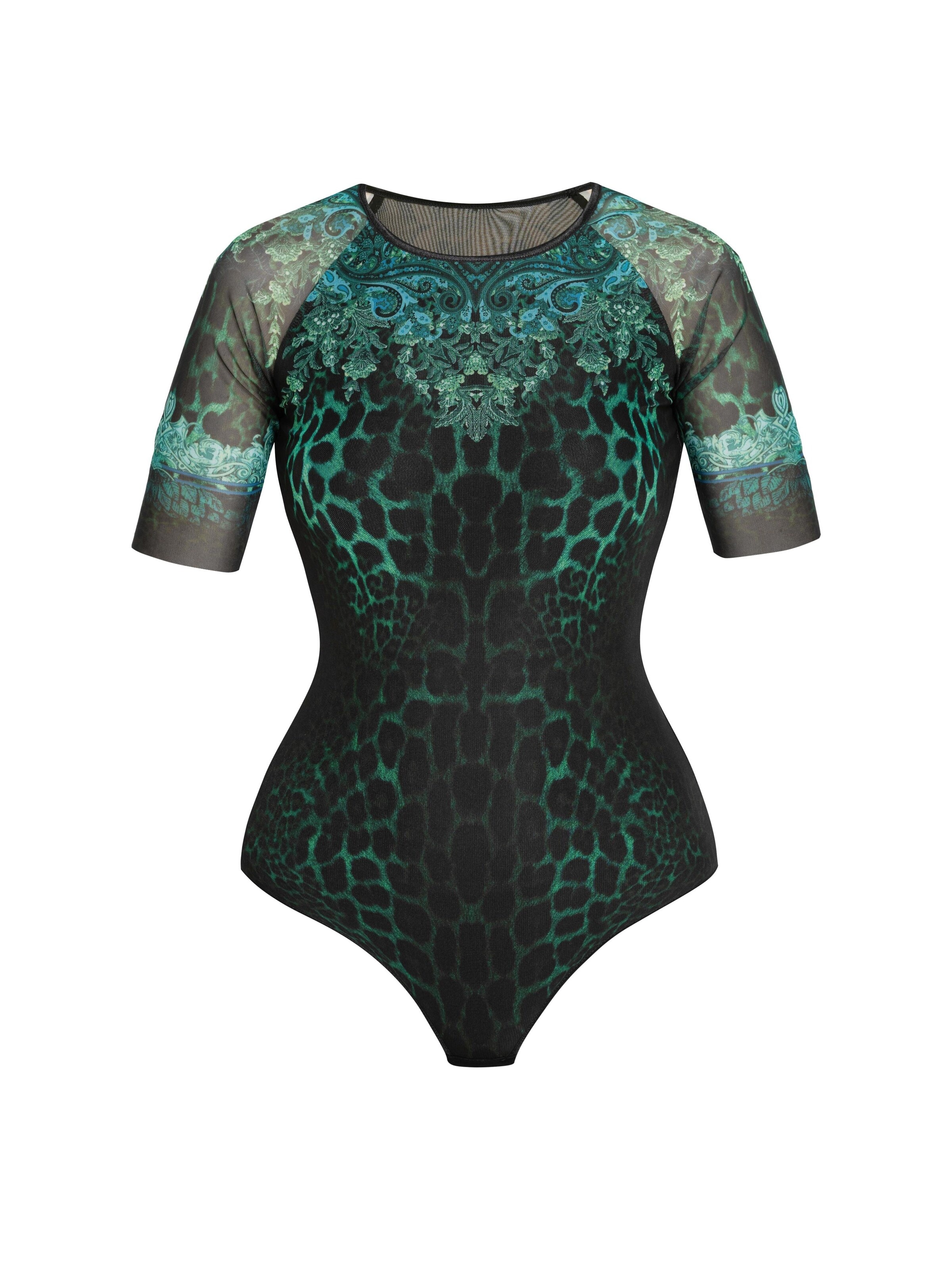JIORO Blouse body in Groen: voorkant
