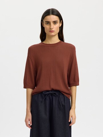 Pull-over SELECTED en rouge : devant