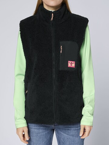 CHIEMSEE Vest ' aus kuscheligem Sherpa-Fleece ' in Black