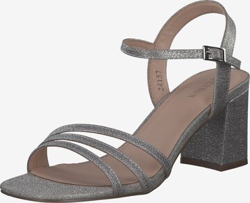 MENBUR Strap Sandals in Silver: front