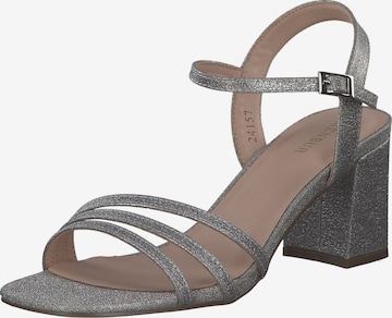 MENBUR Strap Sandals in Silver: front