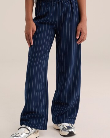 WE Fashion Wide leg Broek in Blauw: voorkant