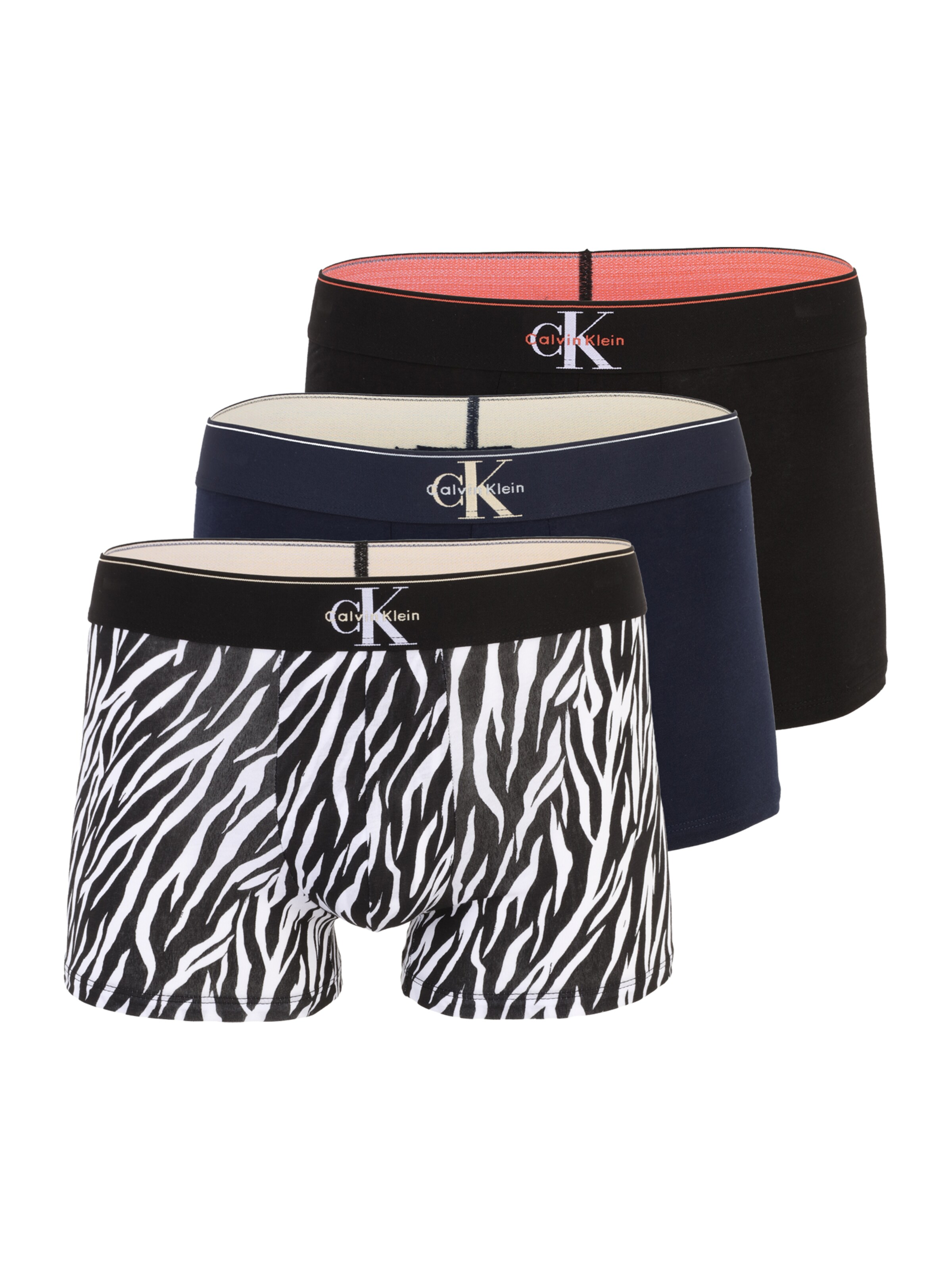 S dydžio Boxer trumpikės iš Calvin Klein Underwear, spalva – tamsiai mėlyna jūros spalva / juoda / balta, Prekių apžvalga