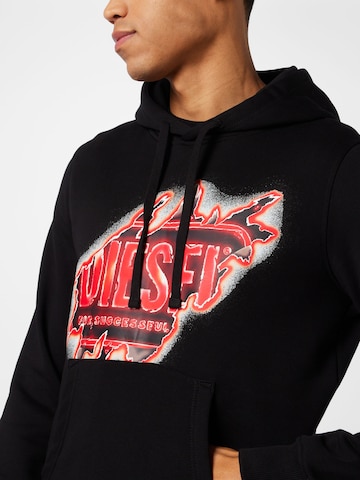 DIESEL Sweatshirt 'GINN' in Zwart