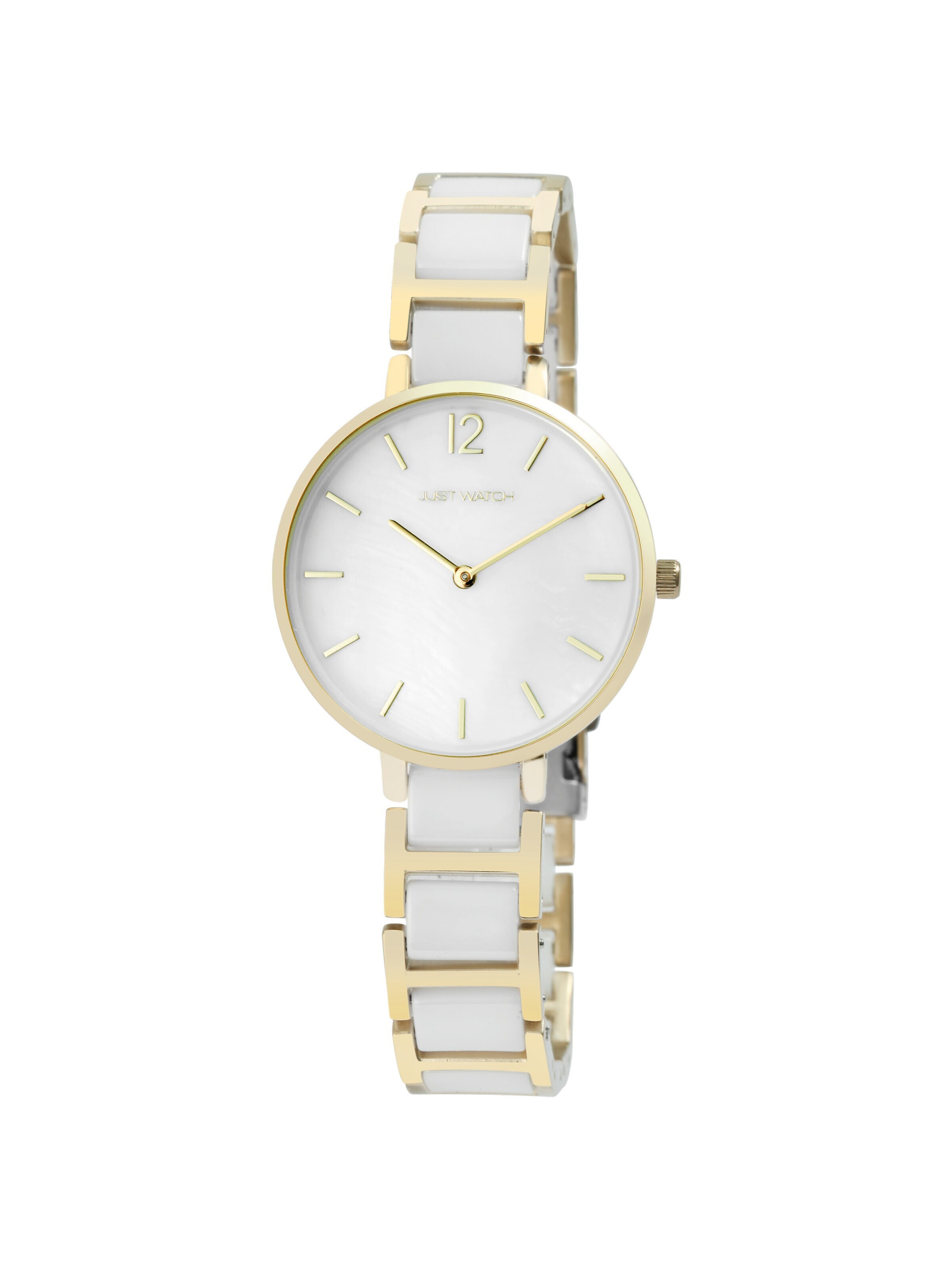 Just Watch Analog Watch 'Salomé, goldfarbig, 3 ATM' in White: front