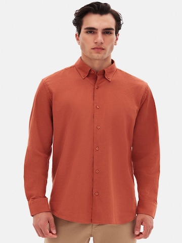 D’S Damat Regular fit Overhemd in Rood: voorkant