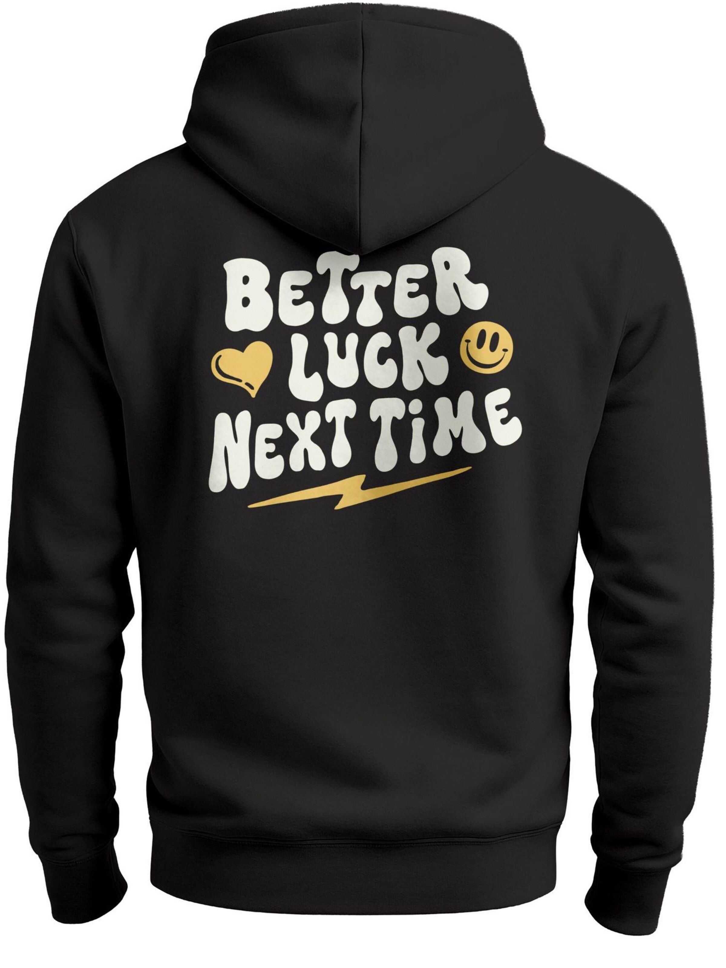 Neverless Sweatshirt 'better luck next time'‌‌‌‌‌ in Schwarz