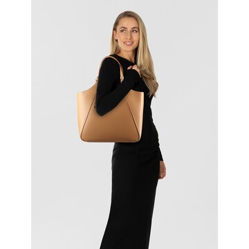 U.S. POLO ASSN. Schoudertas 'Jones' in Bruin: voorkant