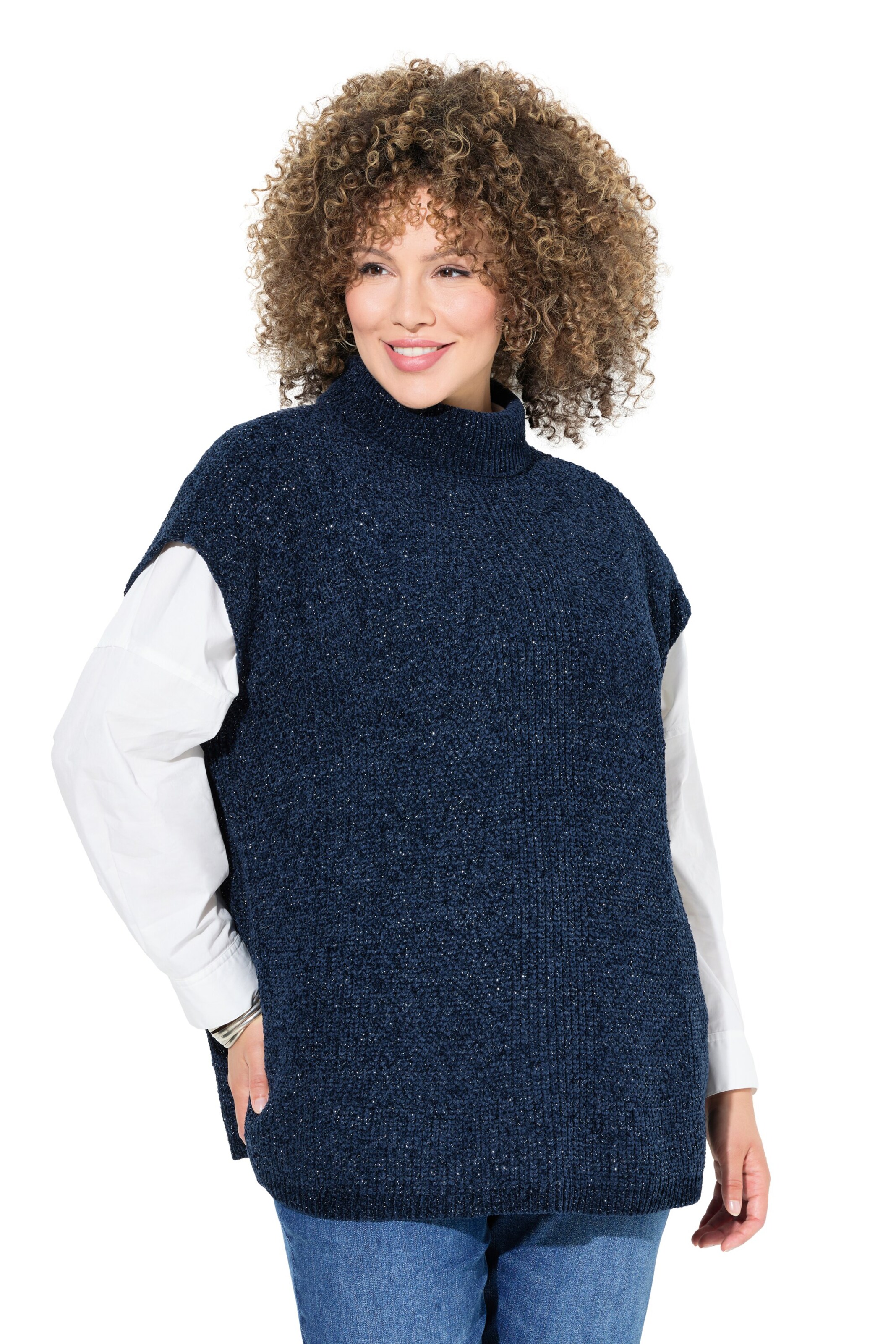 Pull-over Ulla Popken en bleu : devant