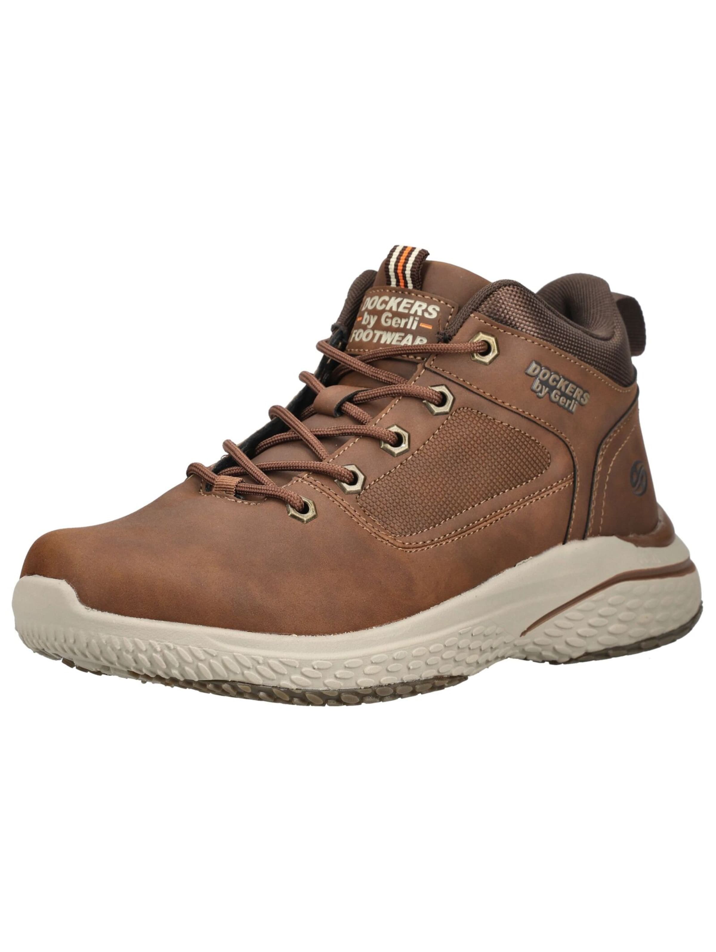 Bottines à lacets Dockers by Gerli en marron : devant
