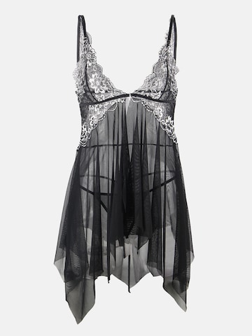 ORGANZA Lingerie Negligée in Schwarz: Vorderseite