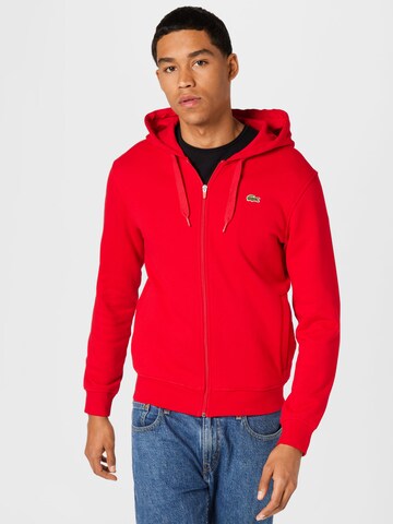 LACOSTE Regular fit Sweatvest in Rood: voorkant