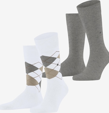 BURLINGTON Socks 'Everyday Argyle Mix 2-Pack' in White: front