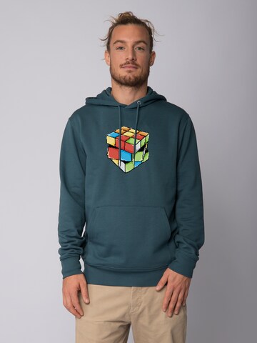 Felpa ' Pixel Zauberwürfel ' di Watapparel in blu: frontale