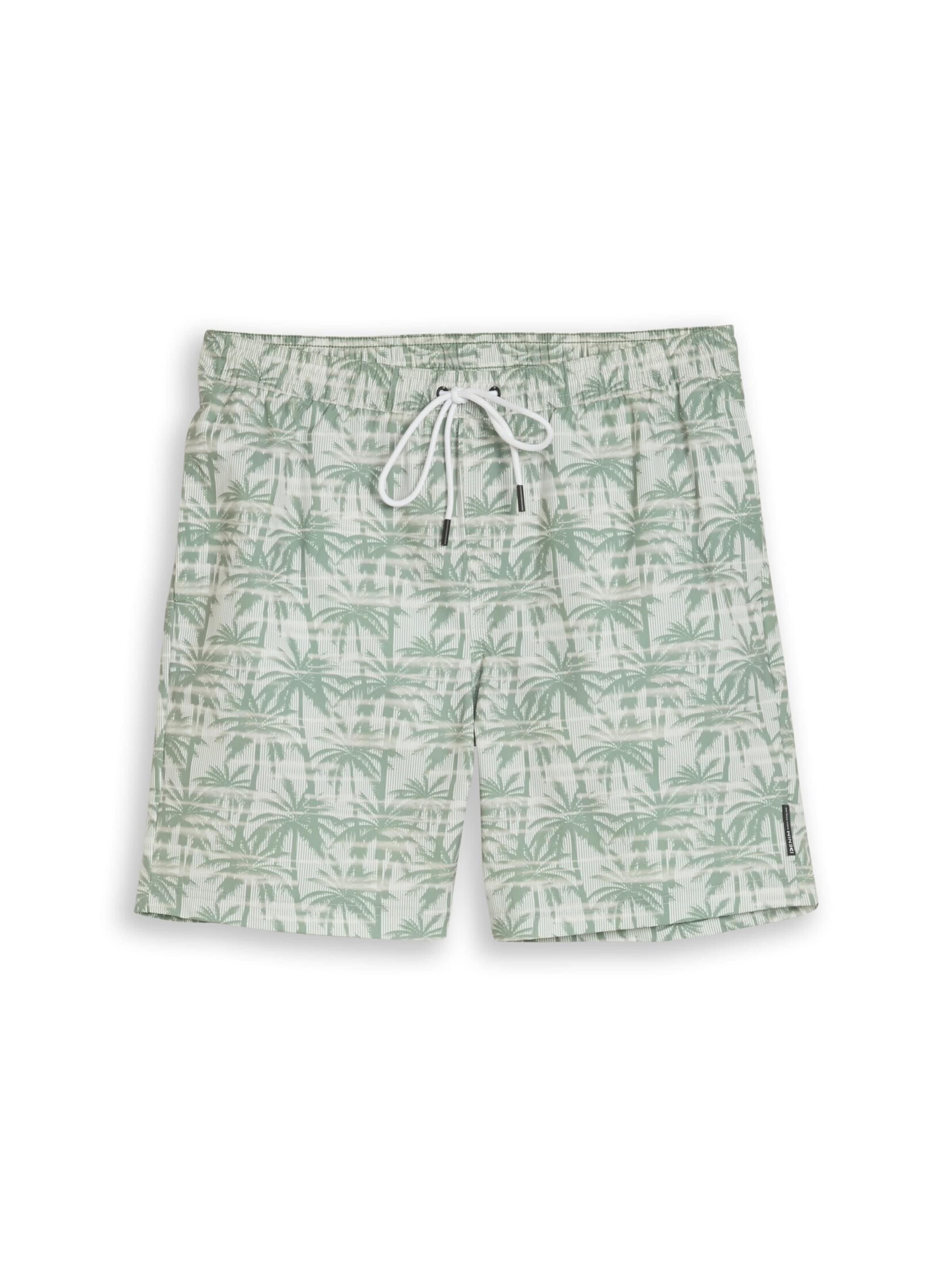 TOM TAILOR DENIM Zwemshorts in Groen: voorkant