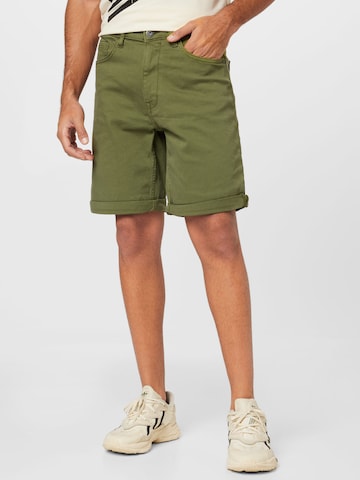 Regular Pantaloni de la BLEND pe verde: față