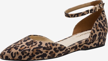 Ballerines à lanières Tamaris en marron : devant