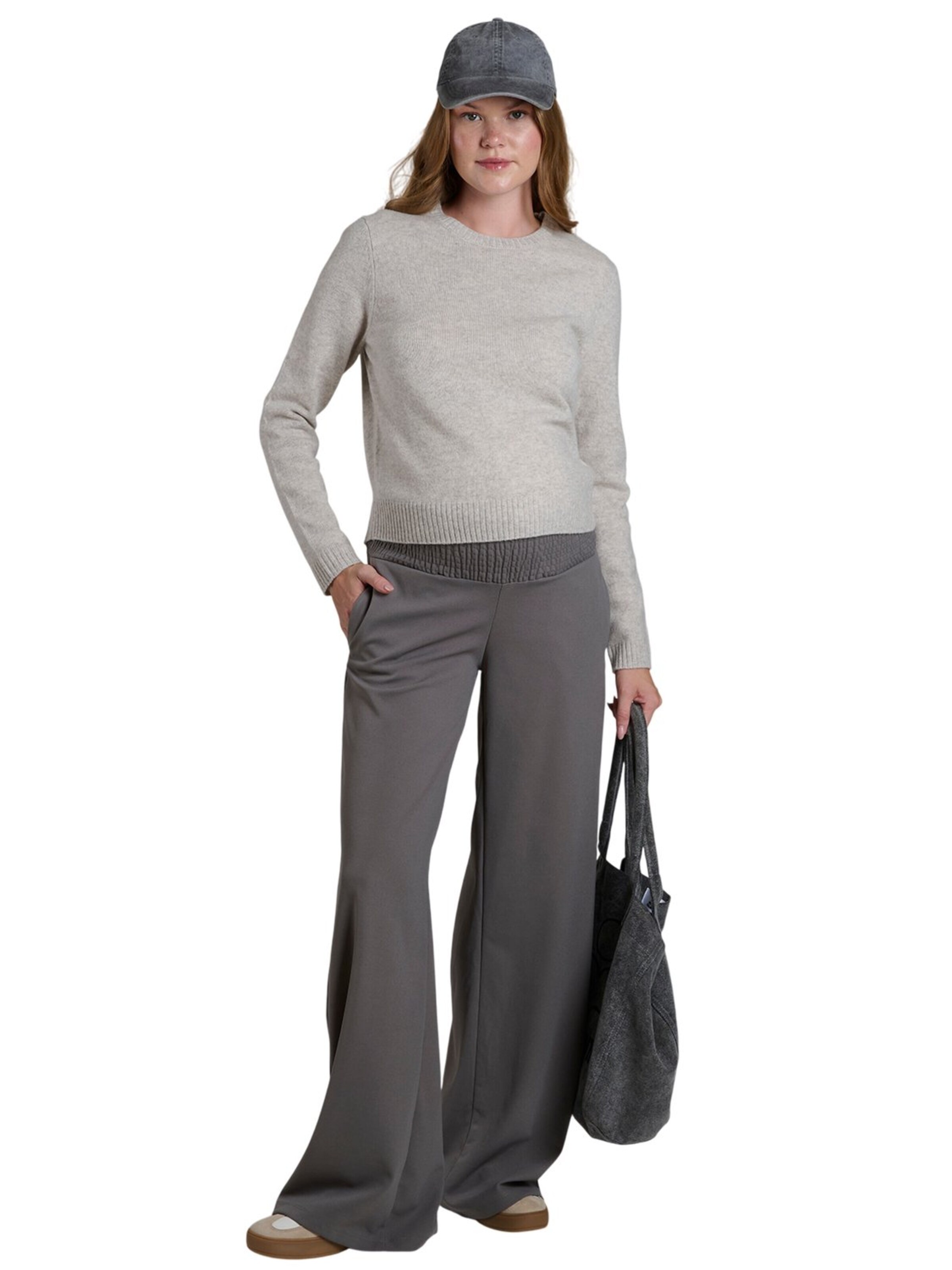 Wide Leg Pantalon LYN MAMA en gris : devant