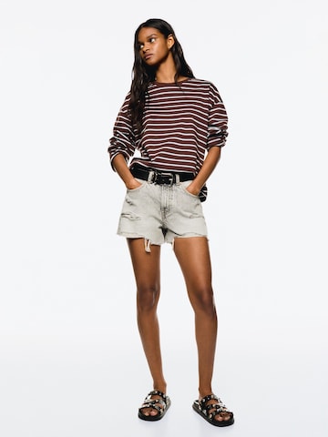 Bershka Normální Džíny – šedá: přední strana