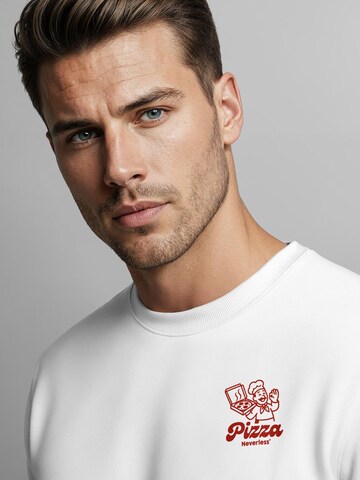 Neverless Sweatshirt 'Pizza Lovers Club' in White