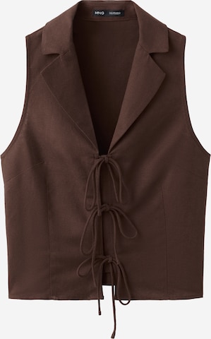 MANGO Kostymväst 'LINOVIS' i brun: framsida